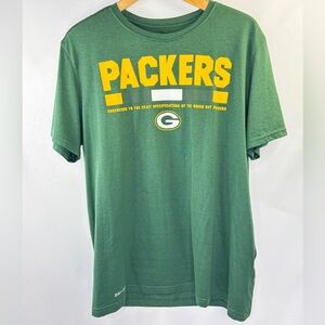 Nike Men's The Nike Tee Green Bay Packers Athletic Cut Dri Fit Shirt Large